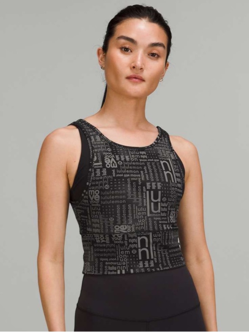 Lululemon Power Pivot Everlux Tank Top *Motif Ombre Black Multi Size Large